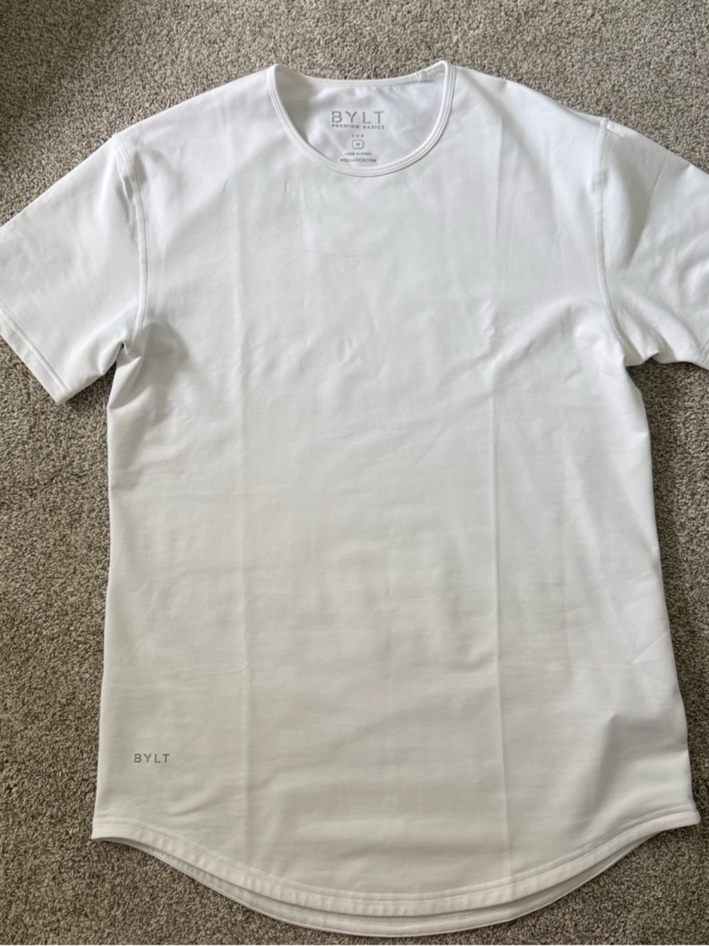 BYLT Basics White Short Sleeve Crew T-Shirt size M